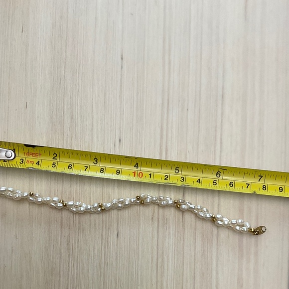 Avon Freshwater Pearl Twisted Bracelet & Ring Set Gold Colored Beads Signed Avon - Picture 5 of 8